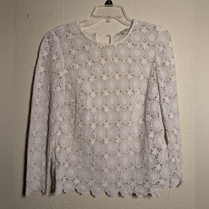 Boden Size 2 Elegant White Lace Blouse